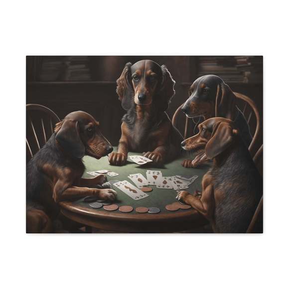 Painting Dogs Playing Poker Funny Game Animals Playing Card Canvas Wall Art for